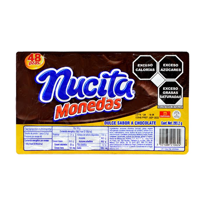 NUTRESA Nucita Moneda, Chocolate Flavored Candy Coins, 48 Pc (Net 10oz)