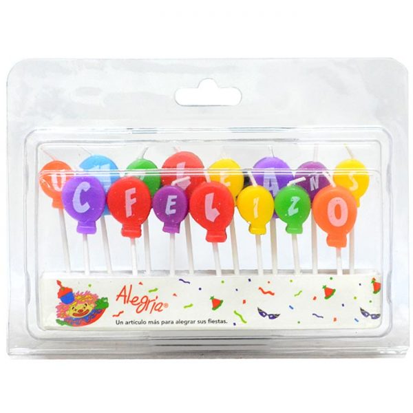Alegria Vela Mensaje Globos Feliz
